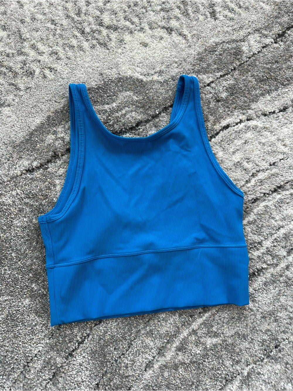 Lululemon Blue Ribbed Crop Tank Top